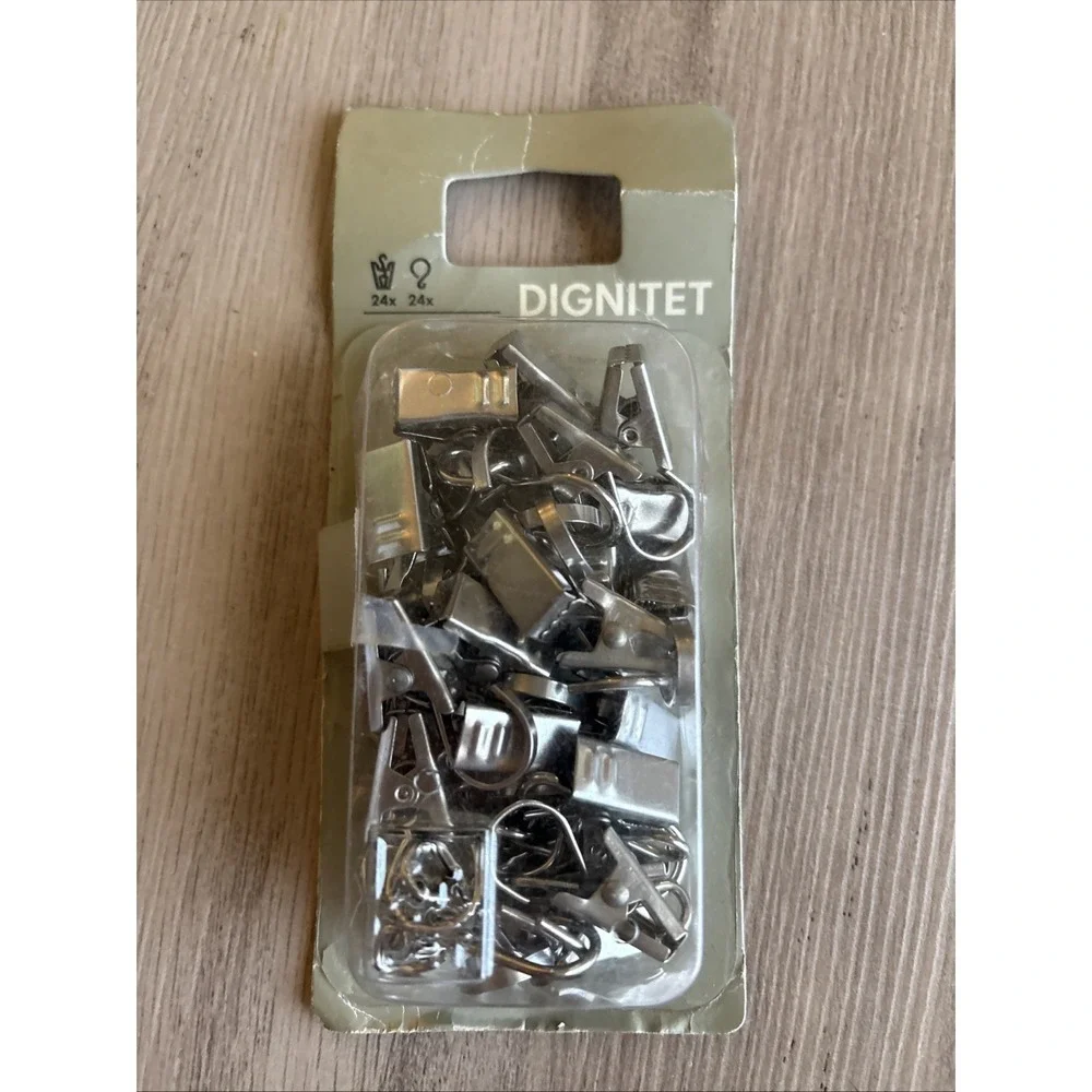 IKEA Dignitet Set of 24 Shower Curtain Hooks - Open Box